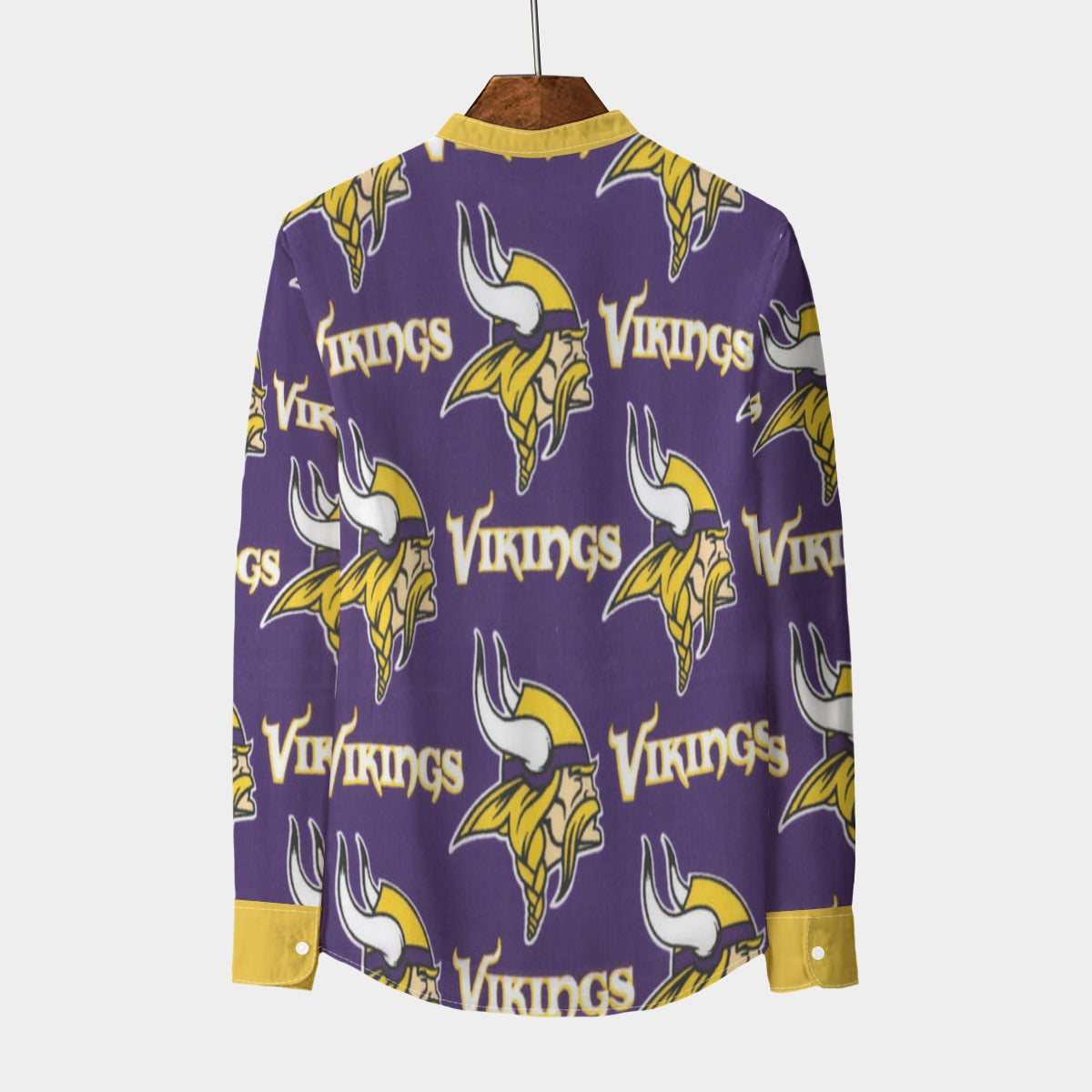 Urban Legend Minnesota Vikings Stand Collar Shirt With Long Sleeve | 110GSM Imitation Flax