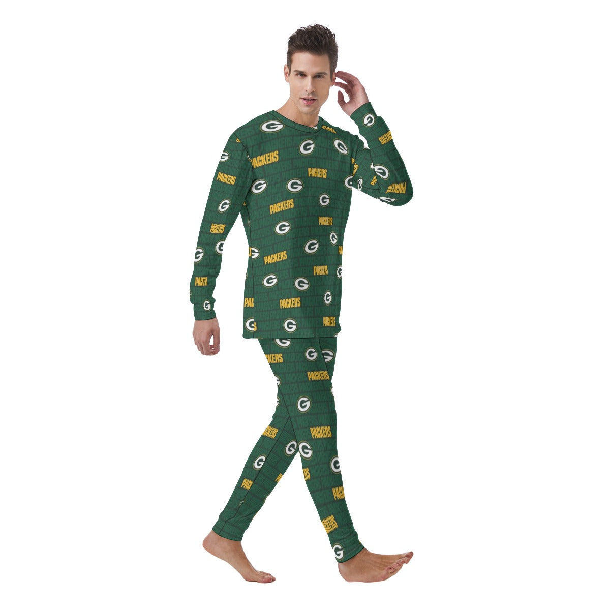 Green Bay Football Game Day All-Over Print Men's Pajamas