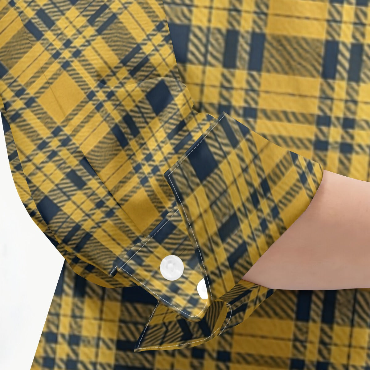 Georgia Yellow Jackets Tartan Plaid Women's 3/4 Sleeve Shirt