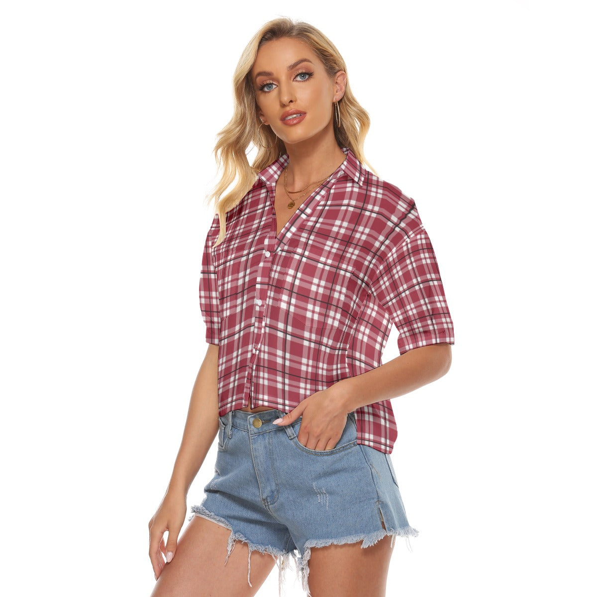 Alabama - Crimson Tide Tartan plaid Women's V-neck Shirts