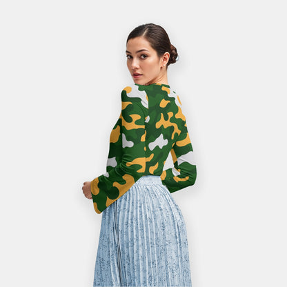 Green Bay Football Game Day All-Over Print Women's Long Sleeve T-Shirt With Slightly Flared Sleeves