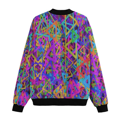 Graffiti Explosion seamless pattern geometric bunch Fleece Bomber Jacket