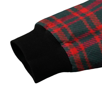 MacDonald – deep red and green traditional tartan Fleece Bomber Jacket