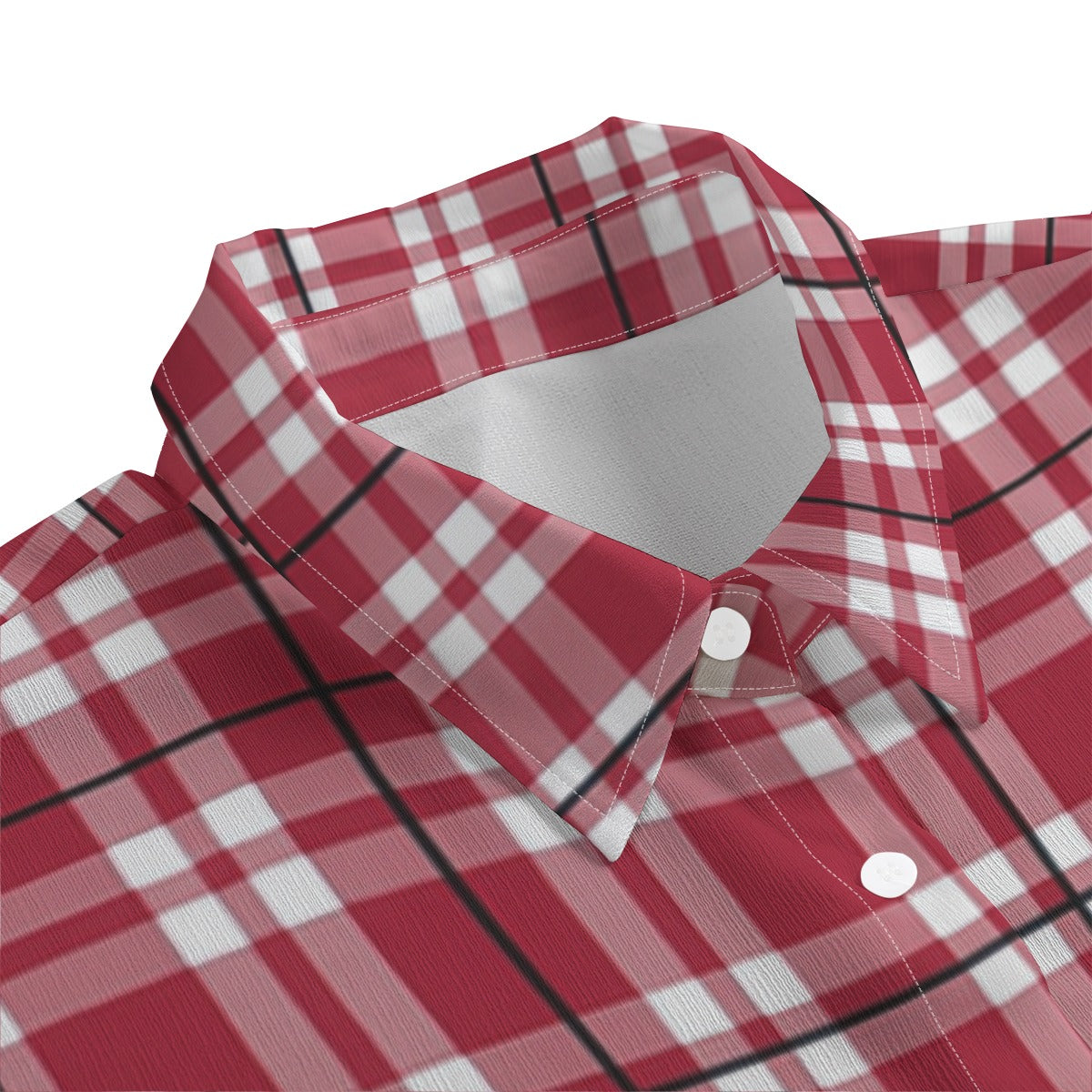 Arkansas - Razorbacks tartan Plaid  Women's Chiffon Shirt With Elbow Sleeve