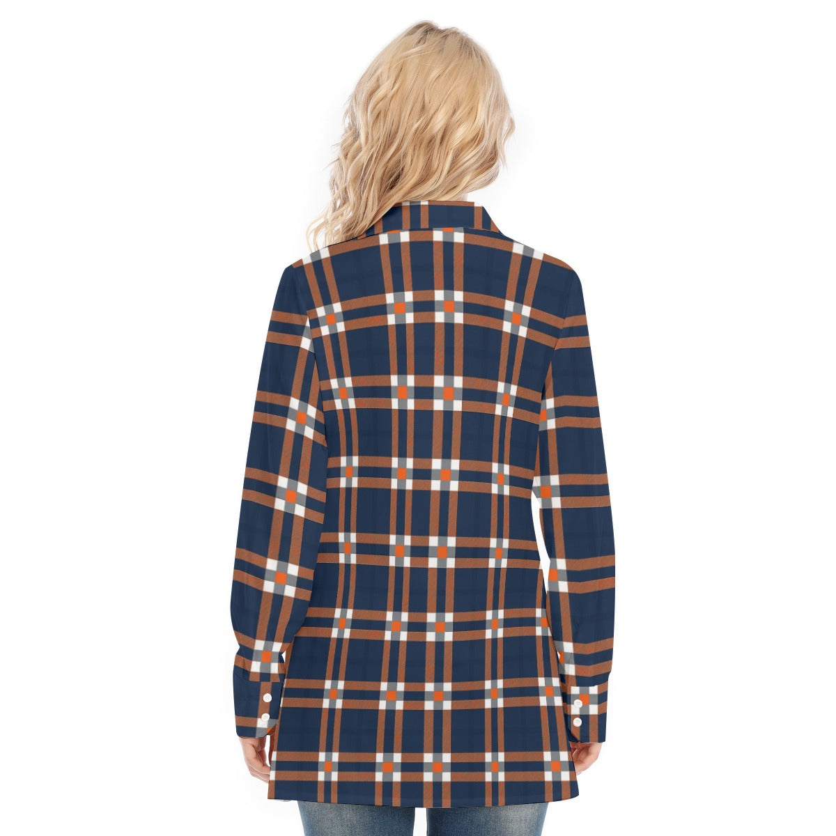 Illinois Urbana - Fighting Illini Tartan Plaid Women's Long Shirt