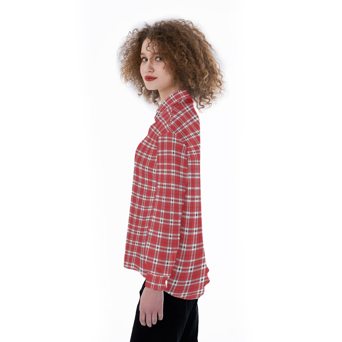 Houston Tartan Plaid Cougars Women's Satin Shirt
