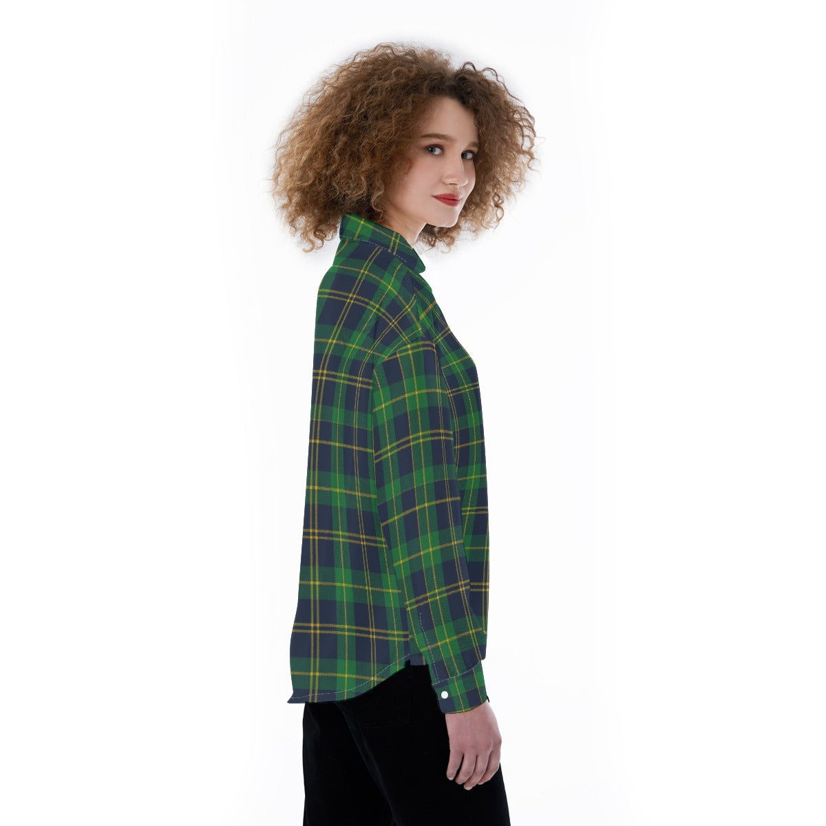 Notre Dame Tartan Plaid Fighting Irish Women's Satin Shirt