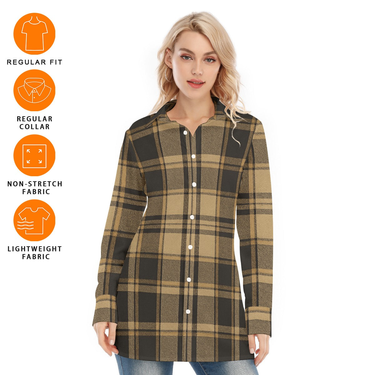 Colorado Tartan Plaid Women's Long Shirt