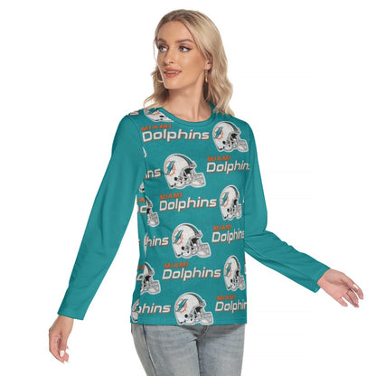 Miami Football Game Day All-Over Print Women's O-neck Long Sleeve T-shirt
