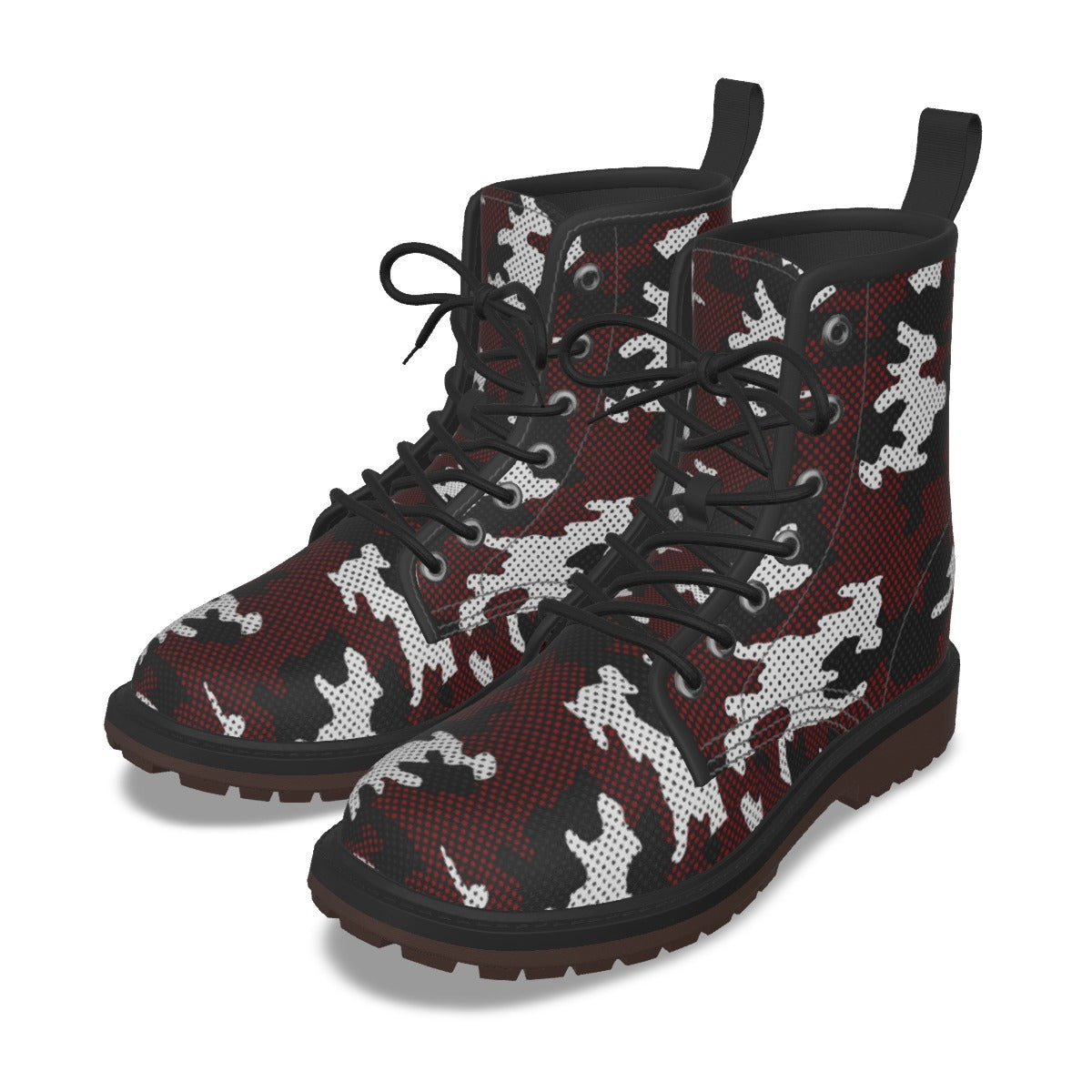 Urban Legend South Carolina Garnet, Black, and White Camo Martin Short Boots – Gamecocks-Inspired St