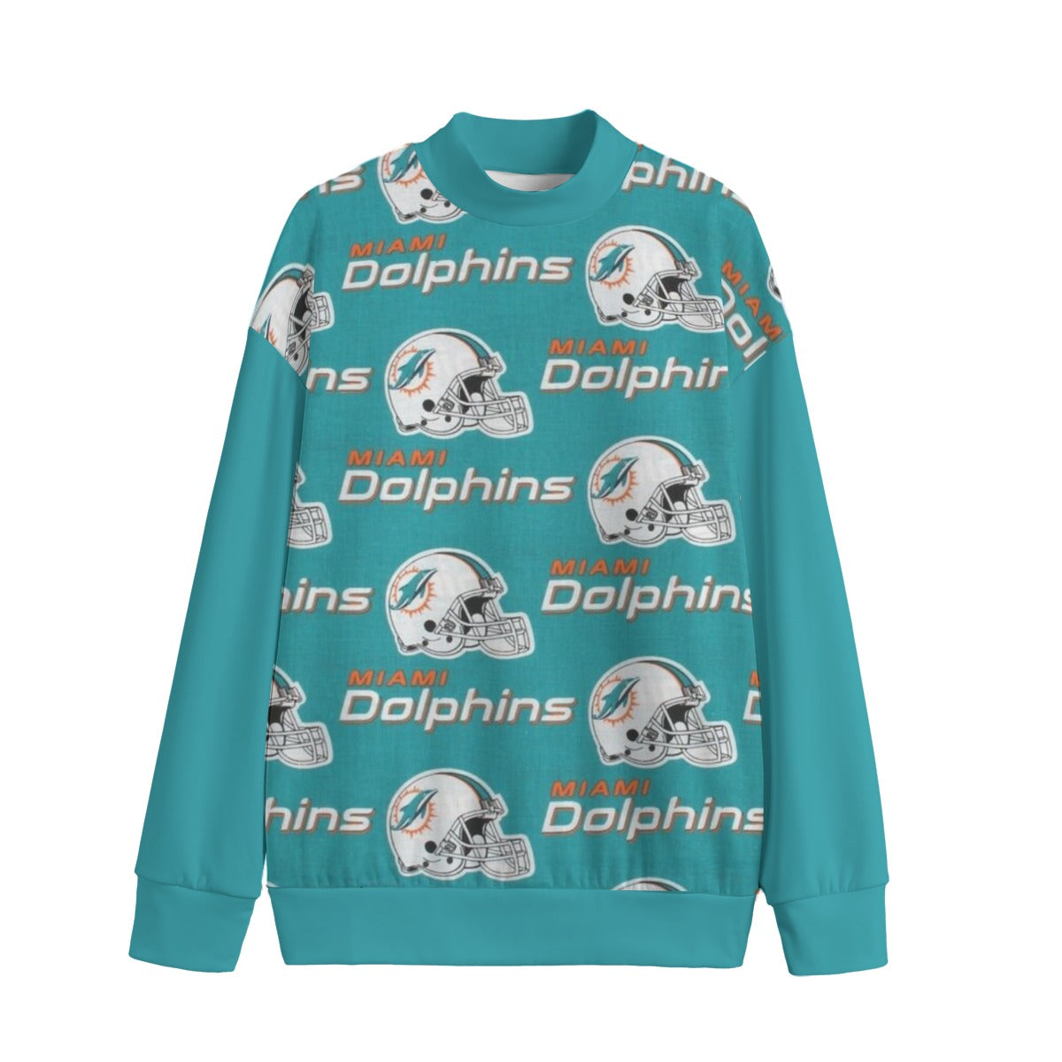Miami Football Game Day All-Over Print Unisex Mid-high Collar Drop Shoulder Sweatshirt
