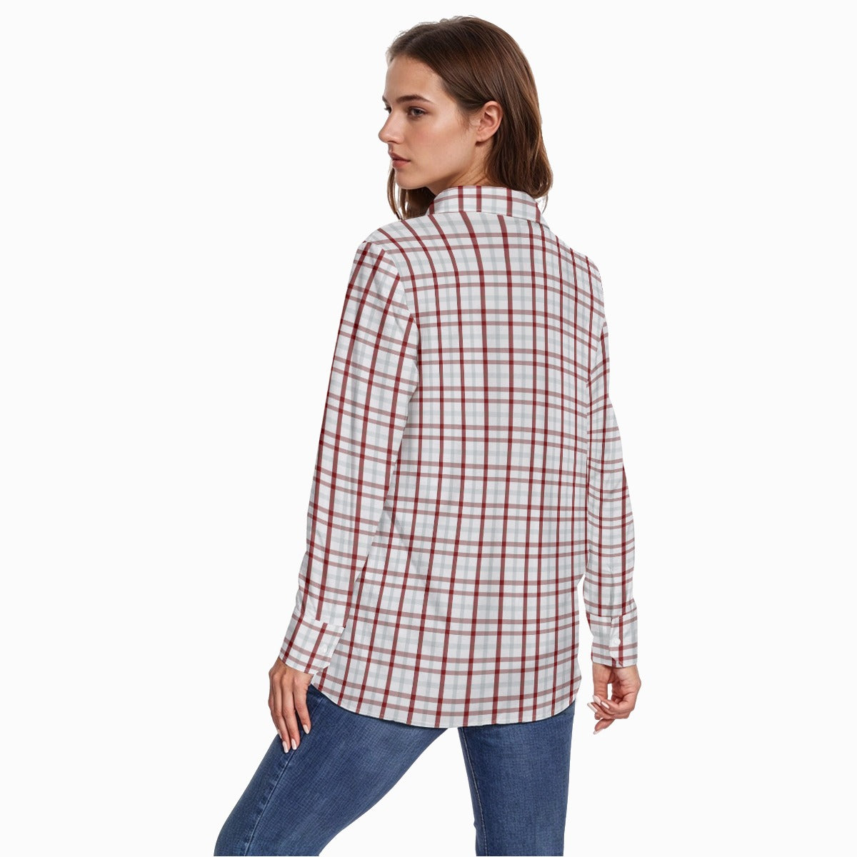 Indiana Tartan Plaid Bloomington  Hoosiers Women's Comfort Shirt With Button|125GSM Cotton