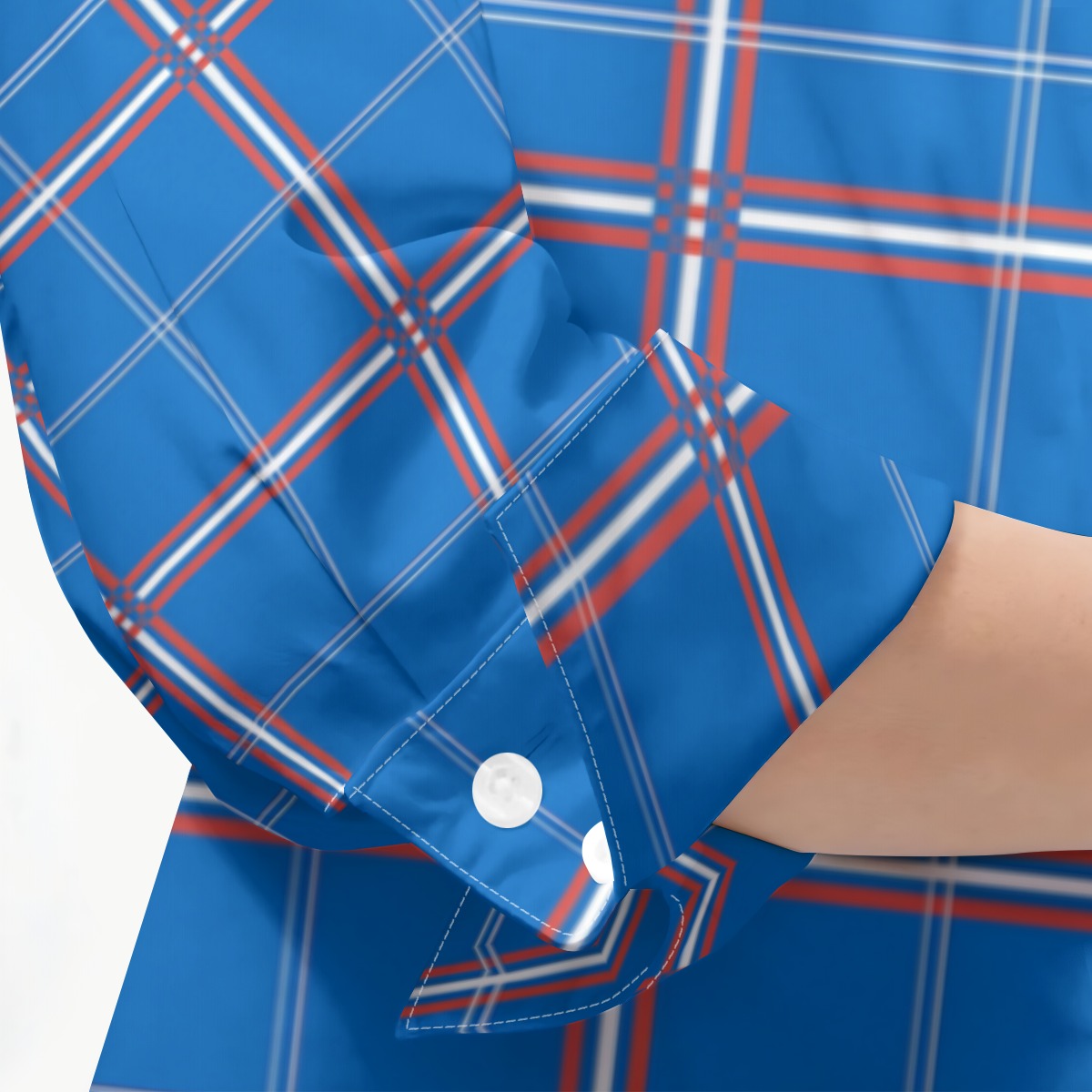 Kansas Tartan Plaid Jayhawks  Women's 3/4 Sleeve Shirt