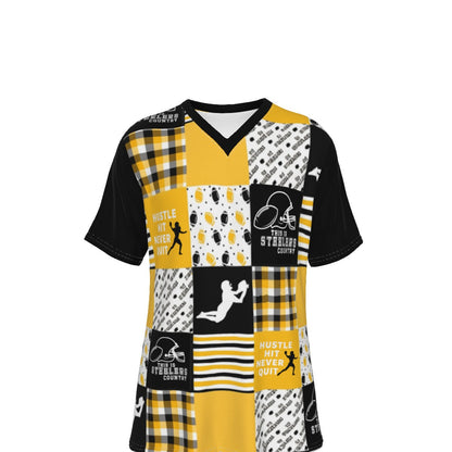 Pittsburgh Steelers Eco-friendly All-over Print Unisex V-neck T-Shirt