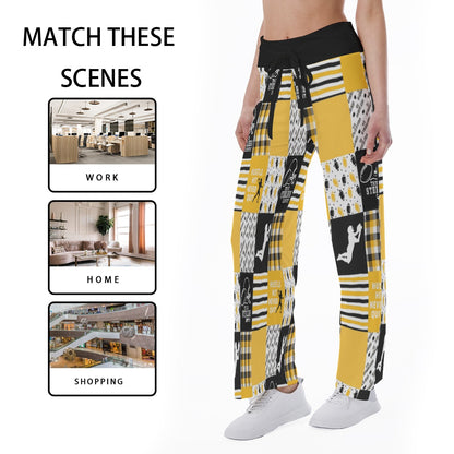 All-Over Print Women's High-waisted Straight-leg Trousers