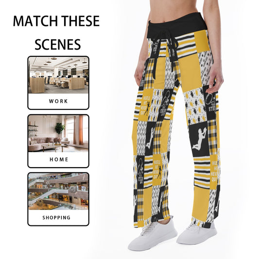 All-Over Print Women's High-waisted Straight-leg Trousers