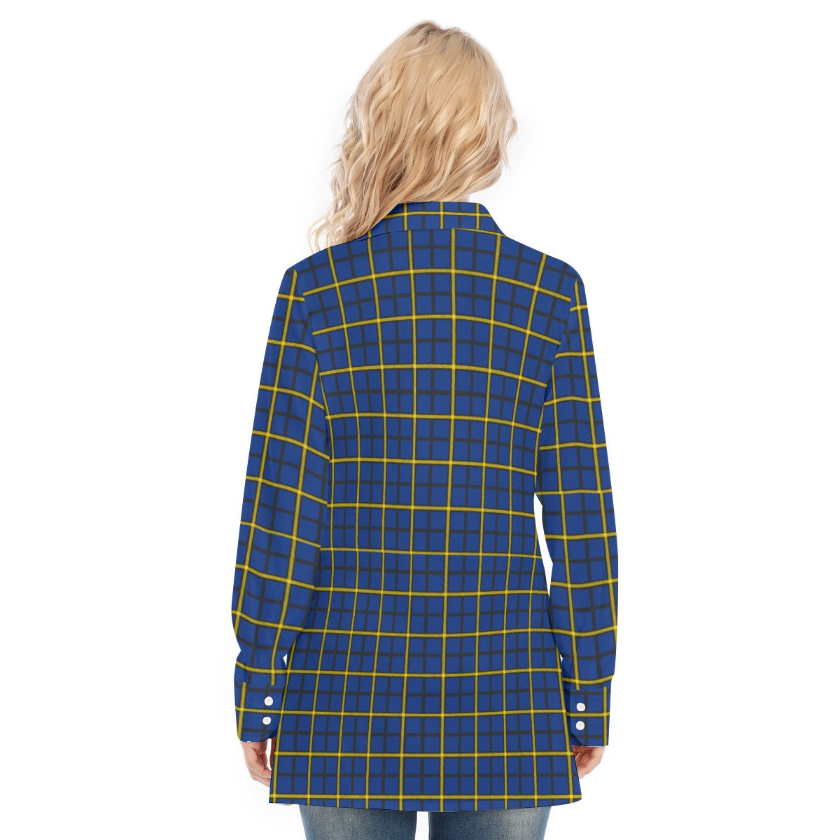 Pittsburgh Tartan Plaid Panthers Women's Long Shirt |115GSM Cotton poplin