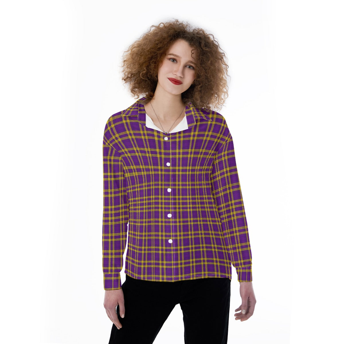 Louisiana Tartan Laid Tigers Lsu Women's Satin Shirt