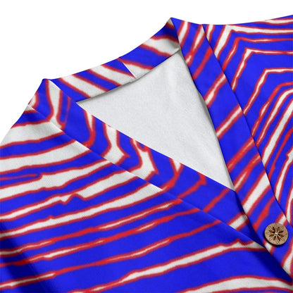 Buffalo Bills Zubaz Unisex V-neck Knitted Fleece Cardigan With Button Closure