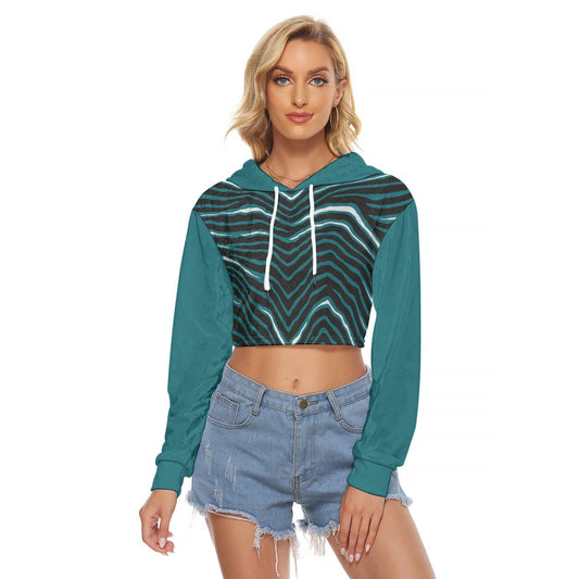 Philadelphia Football Game Day All-Over Print Women's Crop Top Hoodie|Velvet