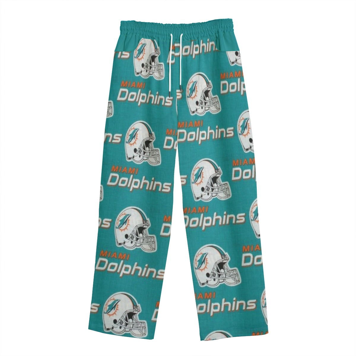 Miami Football Game Day All-Over Print Unisex Straight Casual Pants | 245GSM Cotton