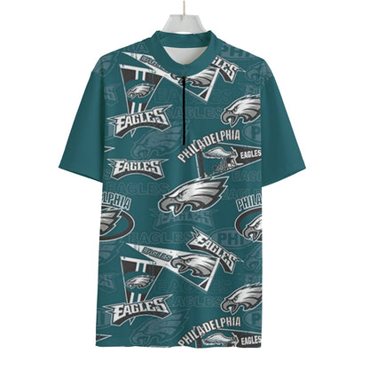 Philadelphia Football Game Day All-over Print Men's Billiard Cloth With Black Zipper