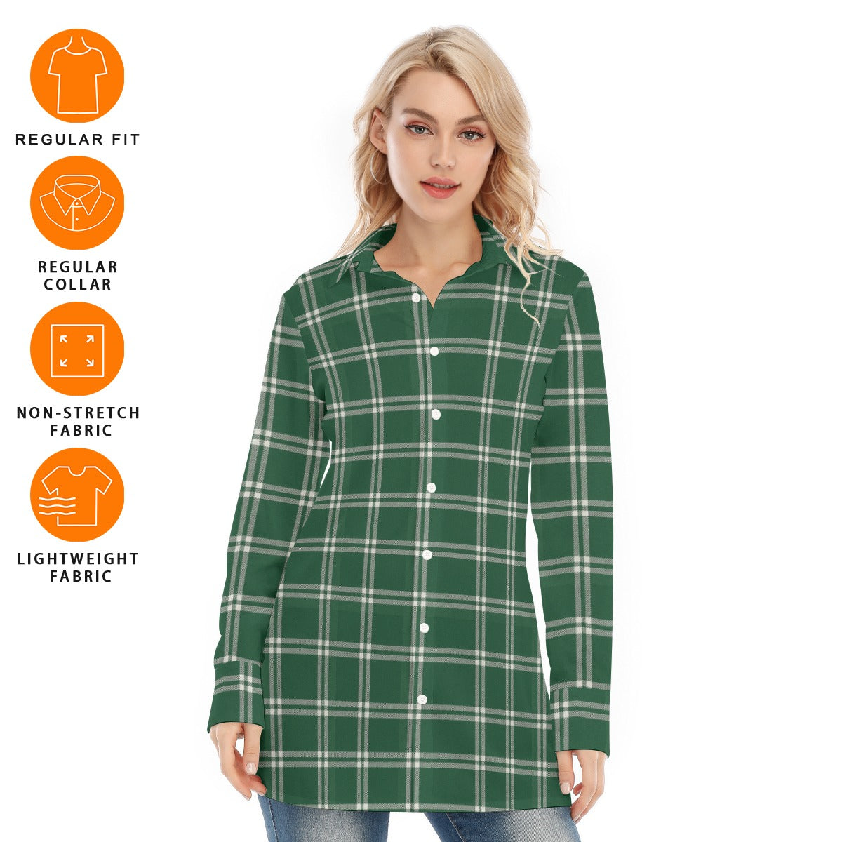 Michigan State Tartan Plaid Spartans Women's Long Shirt
