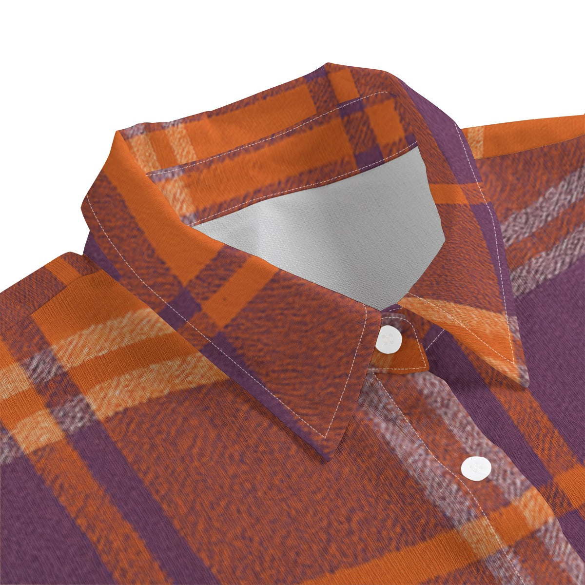 Clemson Tartan Plaid Women's Chiffon Shirt With Elbow Sleeve
