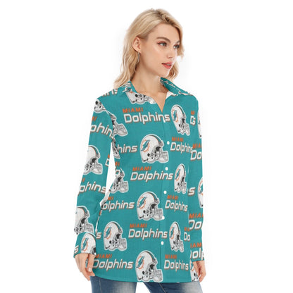 Miami Football Game Day All-Over Print Women's Long Shirt