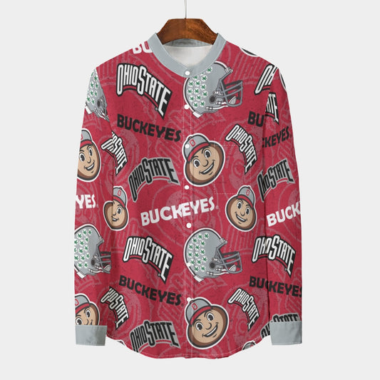 Urban Legend Ohio State – Buckeyes Stand Collar Shirt With Long Sleeve | 110GSM Imitation Flax