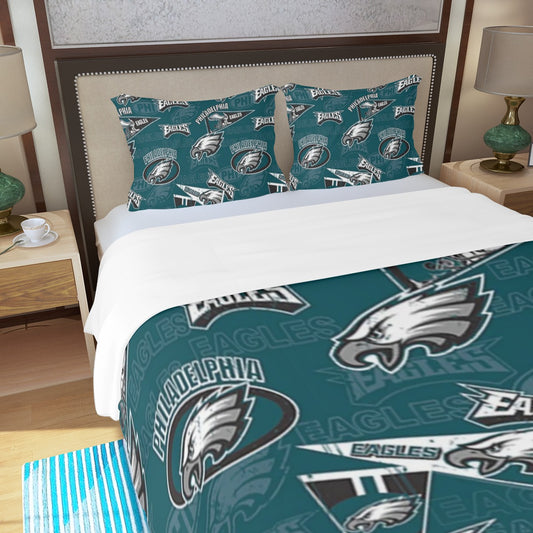 Philadelphia Football Game Day Three Piece Duvet Cover Set | Widened