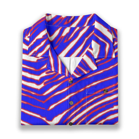 Buffalo Bills Zubaz Men's Casual Hawaiian Short Sleeve Shirt | 125GSM Cotton
