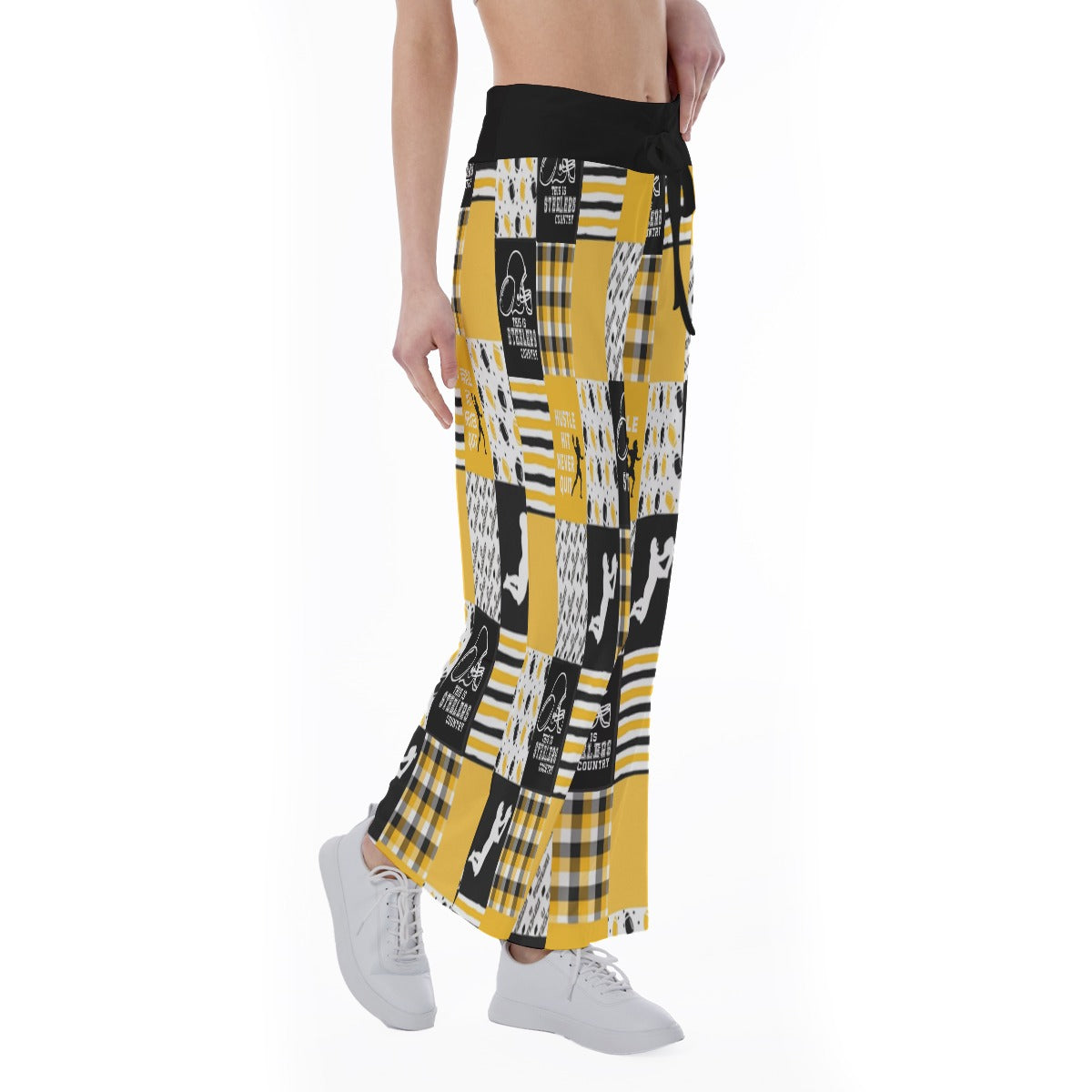 All-Over Print Women's High-waisted Straight-leg Trousers