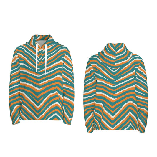 Miami Football Game Day All-Over Print Men's Half  Button Hoodie