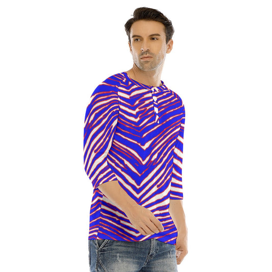 Buffalo Bills Zubaz Men's Bracelet Sleeve T-shirt With Button Closure