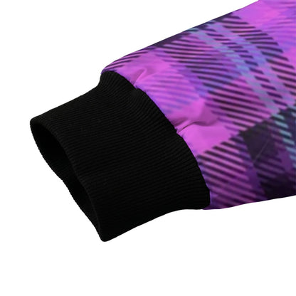 Isle of Skye – purple vibrant tartan  Fleece Bomber Jacket