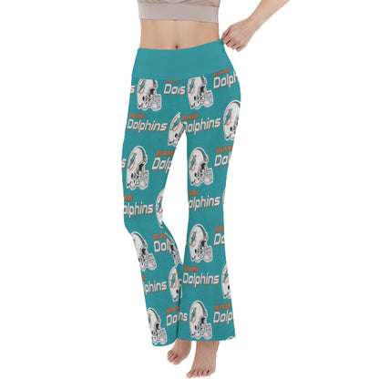 Miami Football Game Day All-Over Print Women's Reversible High-Waisted Yoga Pants
