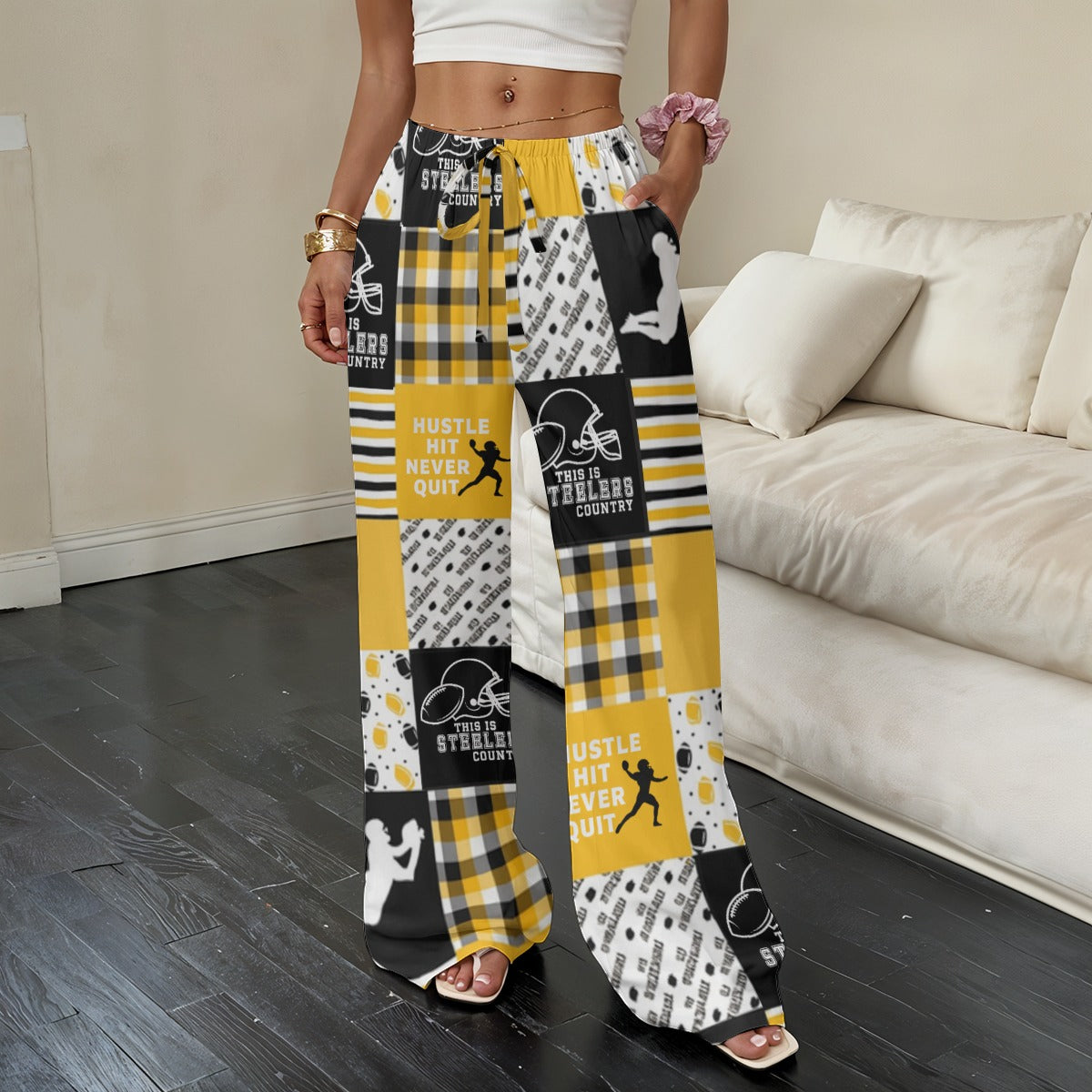 All-Over Print Women’s Straight-Leg Casual Pants