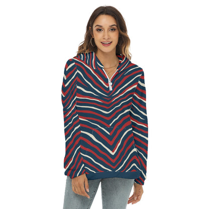 SD HUESCA Women's Borg Fleece Hoodie With Half Zip