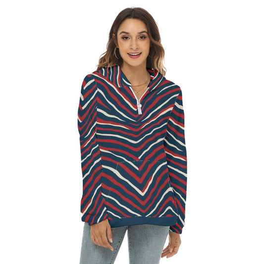 SD HUESCA Women's Borg Fleece Hoodie With Half Zip