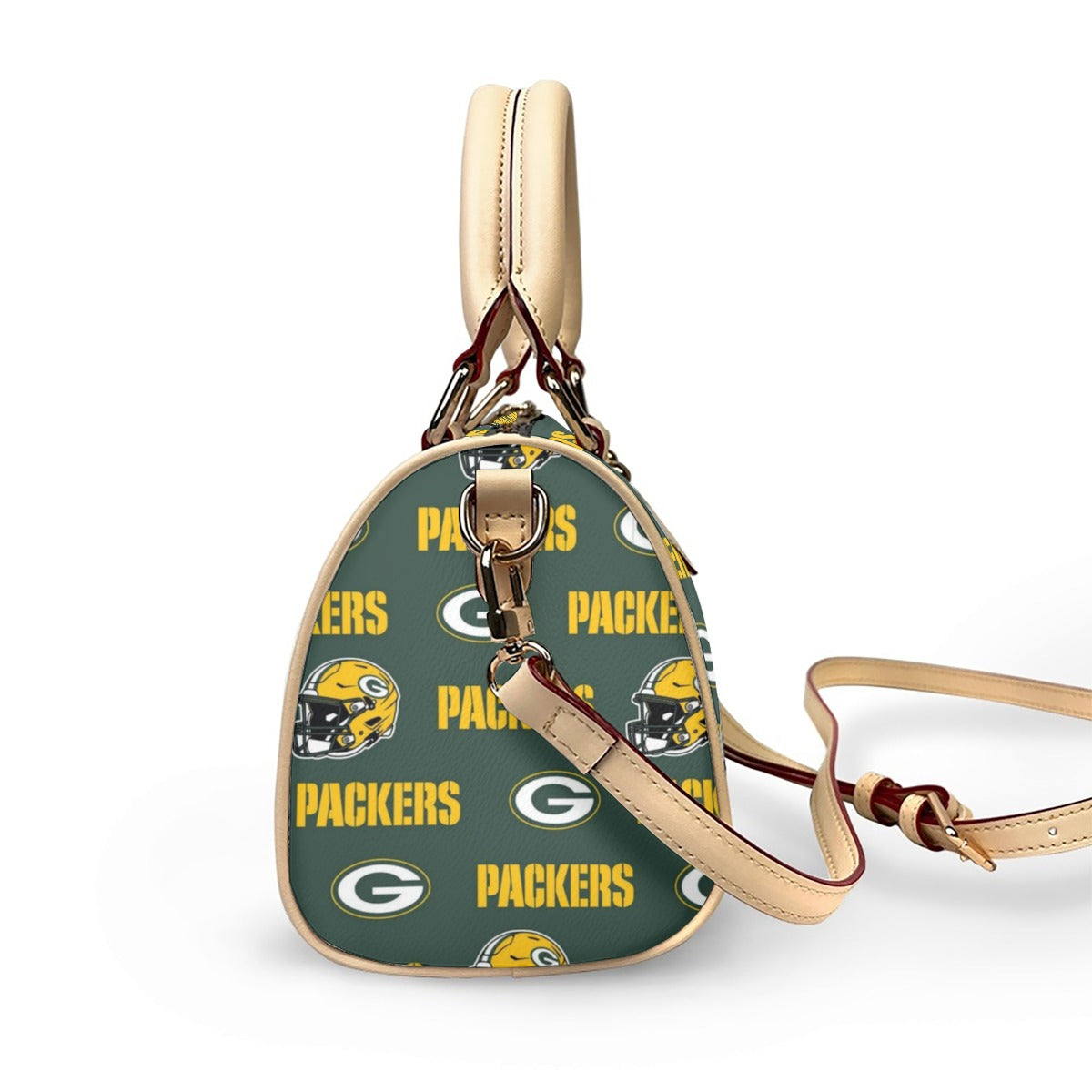 Green Bay Football Game Day Classic Barrel-Shaped PU Leather Handbag
