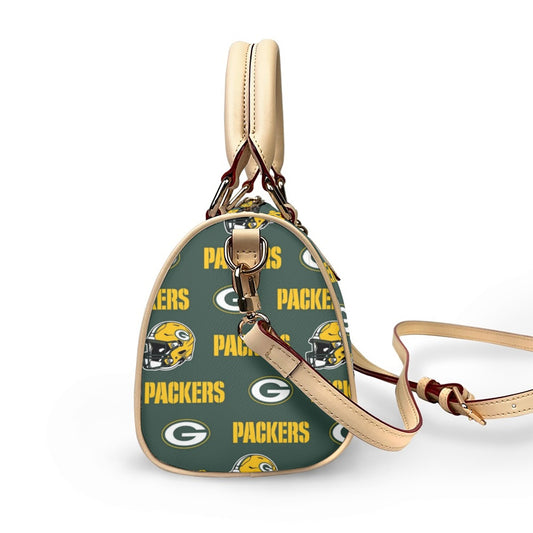 Green Bay Football Game Day Classic Barrel-Shaped PU Leather Handbag