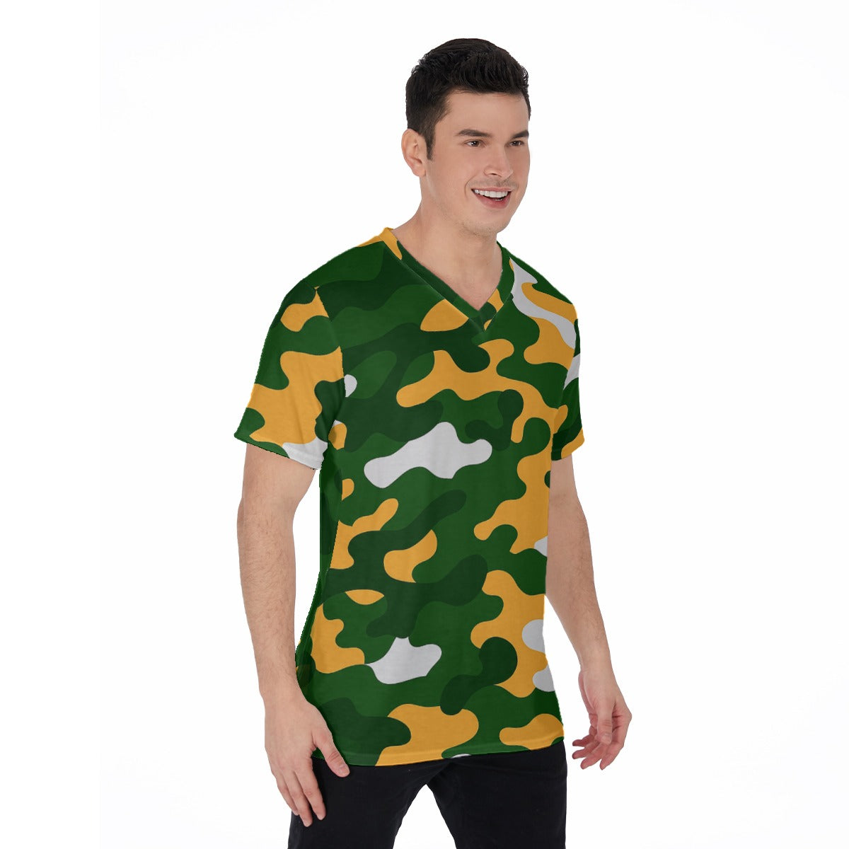 Green Bay Football Game Day All-Over Print V-Neck T-Shirt