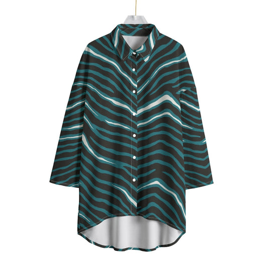 Philadelphia Football Game Day All-Over Print Women's Chiffon Shirt With Elbow Sleeve