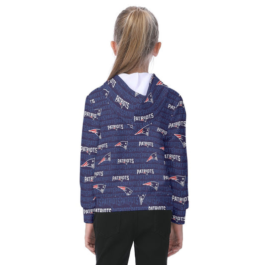 New England Football Game Day All-Over Print Kid's Heavy Fleece Hoodie