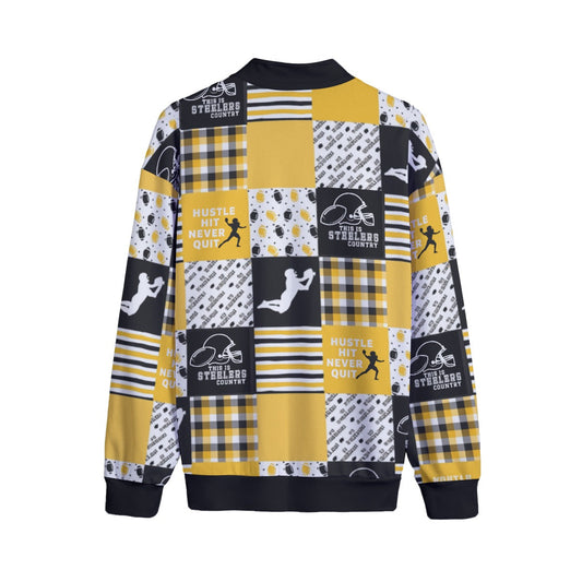 Pittsburgh Steelers All-Over Print Men's Stand-up Collar Sweater With Zipper Closure