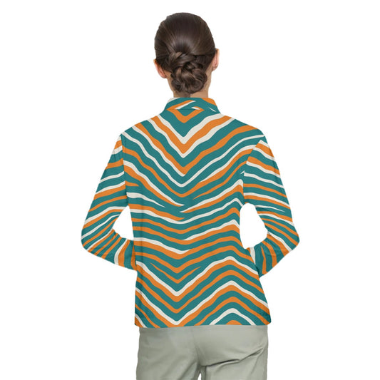 Miami Football Game Day All-Over Print Ladies' Lapel Long Sleeves