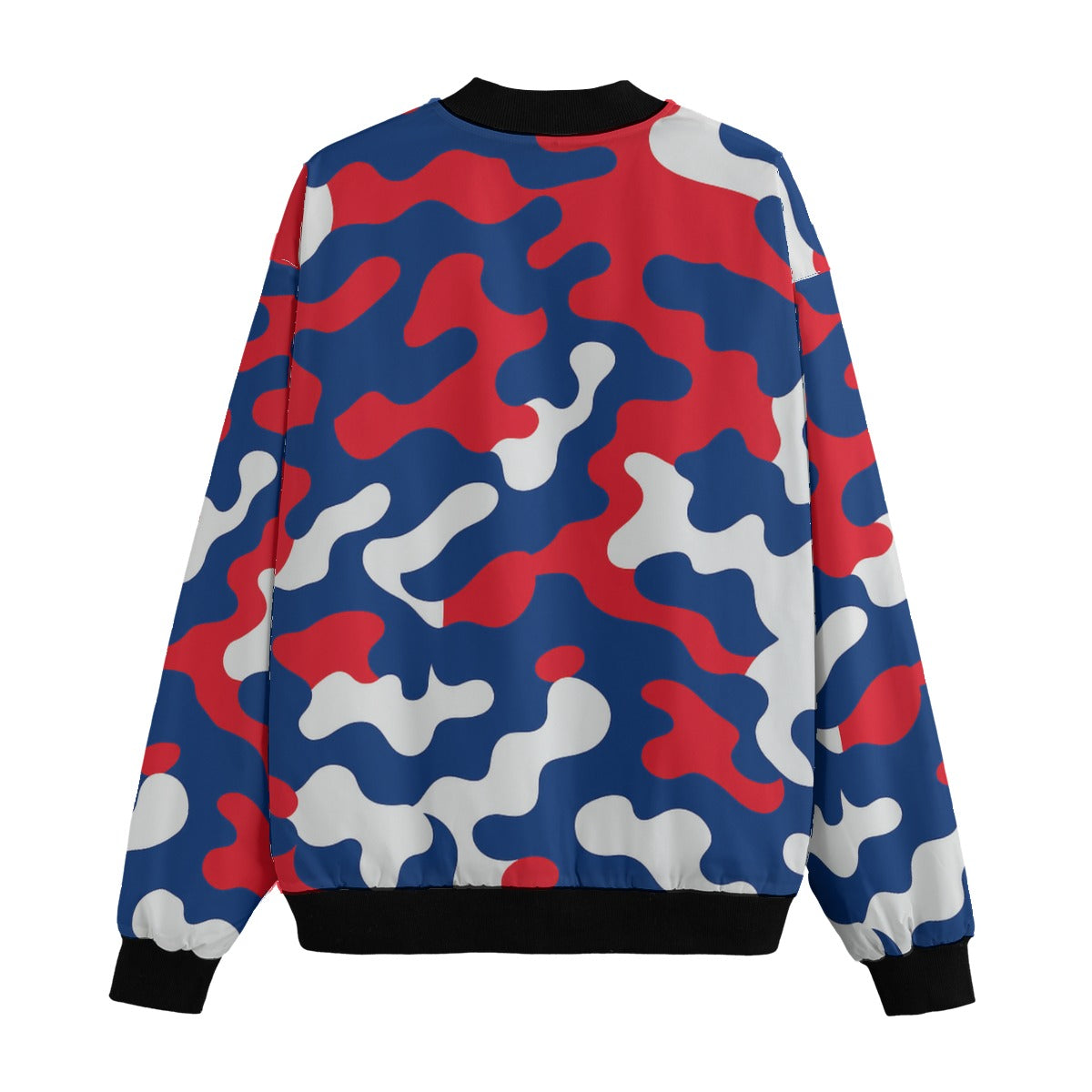 New York Giants Camo Fleece Bomber Jacket – Blue Red Camouflage Streetwear