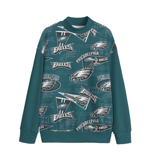 Philadelphia Football Game Day All-Over Print Unisex Mid-high Collar Drop Shoulder Sweatshirt