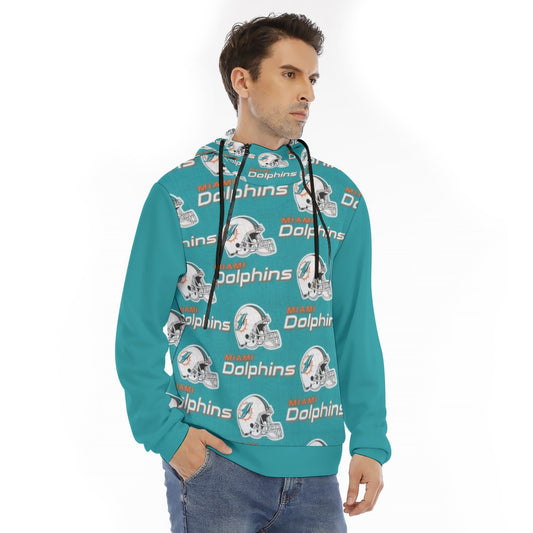Miami Football Game Day All-Over Print Men's Hoodie With Placket Double Zipper
